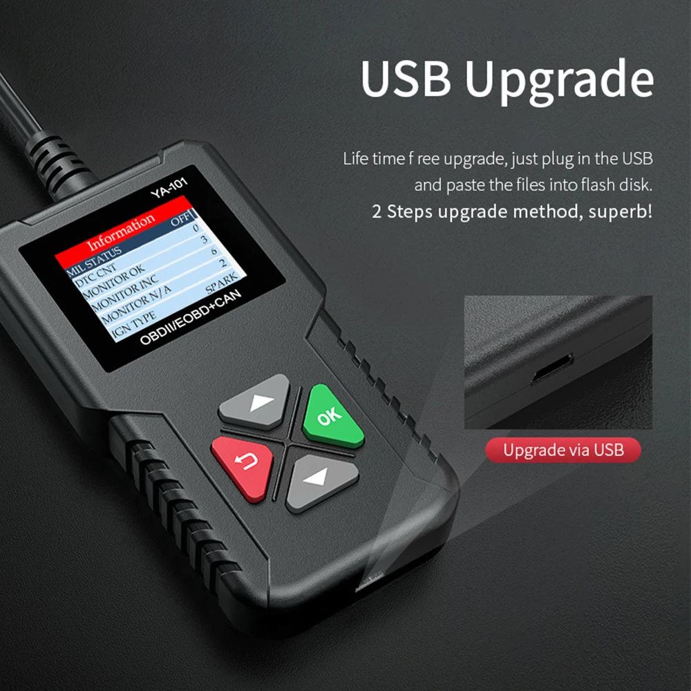 Диагностический сканер EDIAG YA101 OBD2 считыватель кодов автомобиля с поддержкой