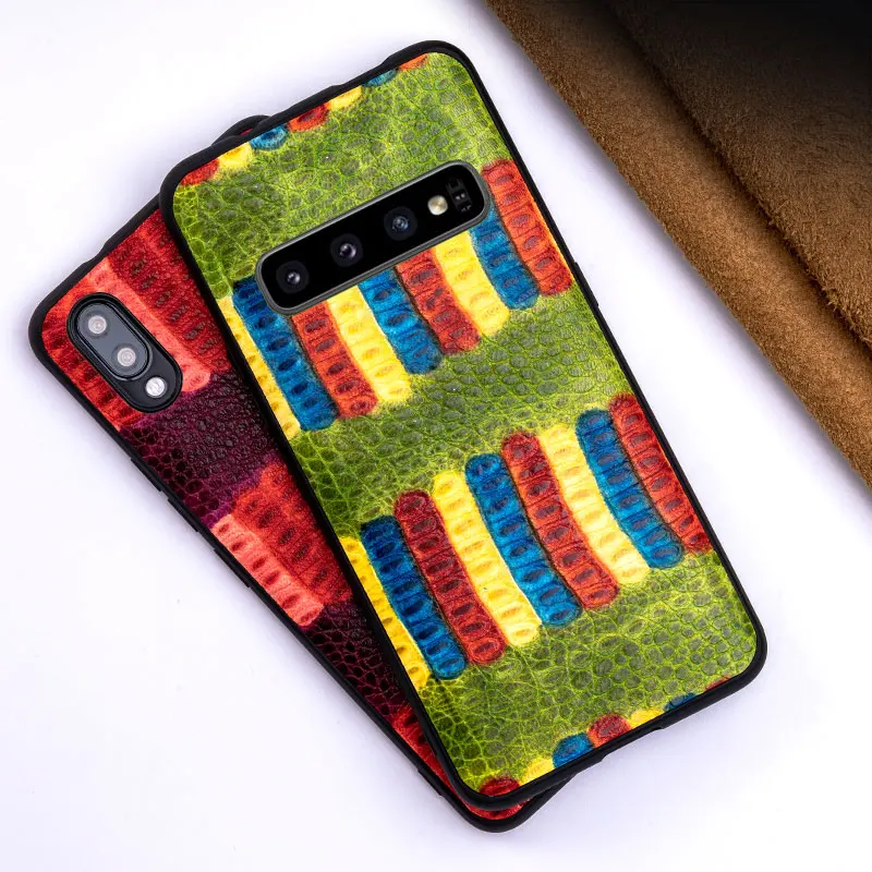 

Cowhide Phone Case For Samsung A30 A40 A50 A70 S7 S8 S9 S10 Plus Note 8 9 10 plus Case A5 A7 j5 j7 2017 j6 A8 2018 pattern Cover
