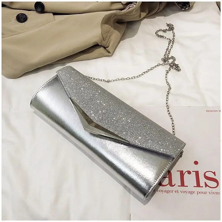 Блестящий дизайнерский свадебный клатч женские Вечерние Сумки Sac основной Femme Золотой Серебряный большой емкости Роскошные клатчи со стразами - Цвет: Серебристый