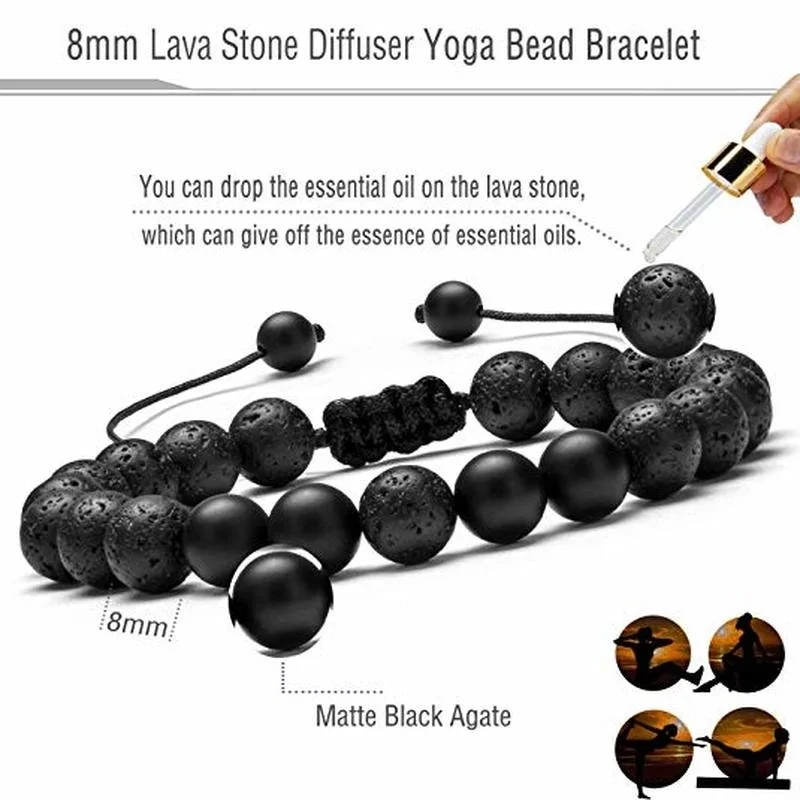 Lava Rock Плетеный веревочный браслет улучшает кровообращение боль рельефный браслет забота о здоровье