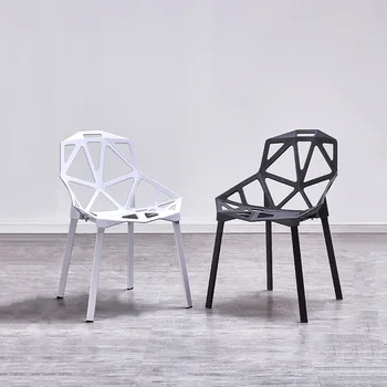 

Nordic Ins Creative PP Plastic Hollow Chairs Dining Chairs Dining Rooms Restaurant Furniture Cafe Meeting Bedroom Dining Chairs