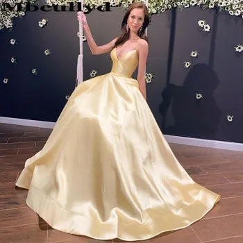 

Mbcullyd Deep V-neck Prom Dresses Long 2020 Stylish A-line Evening Party Dress For Women Plus Size vestidos de fiesta de noche