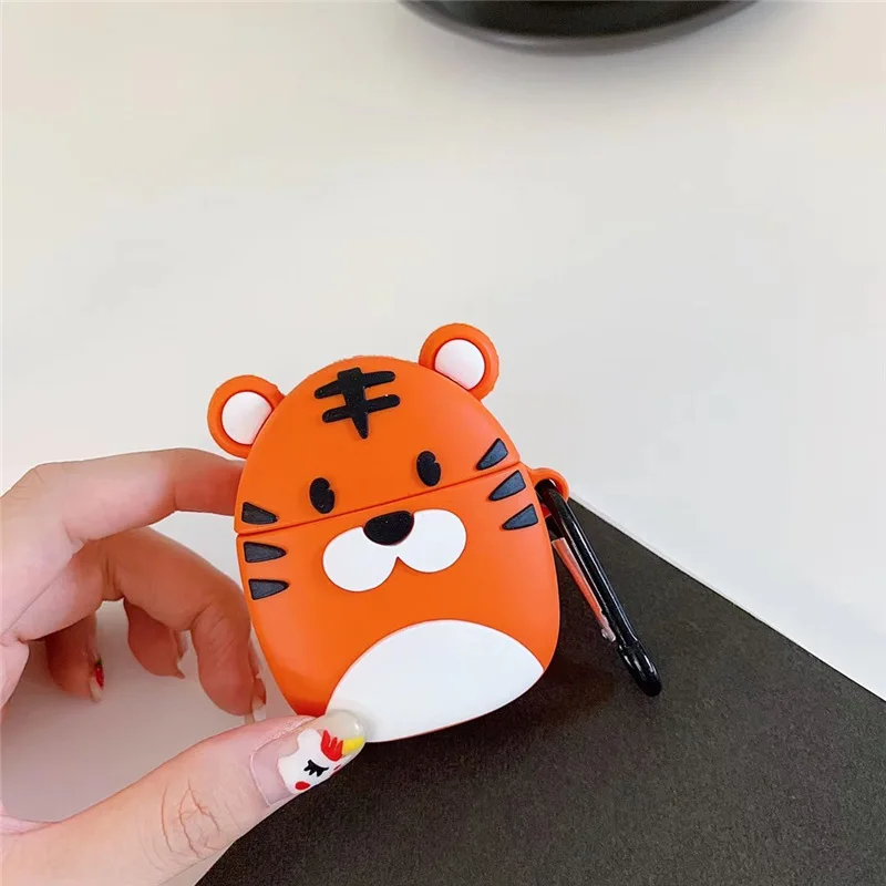 Для AirPod 2 Чехол 3D Прекрасный маленький тигр мультфильм мягкий силиконовый