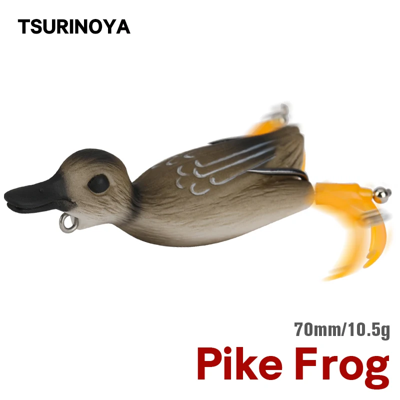 TSURINOYA Щука лягушка рыболовная приманка Утка Мягкая LY24 7 см 10 5 г Спиннер Topwater