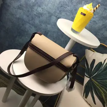 

Fashion hit colors genuine leather shoulder bag with lace decoration crossbody bag with adjustable shoulder strap