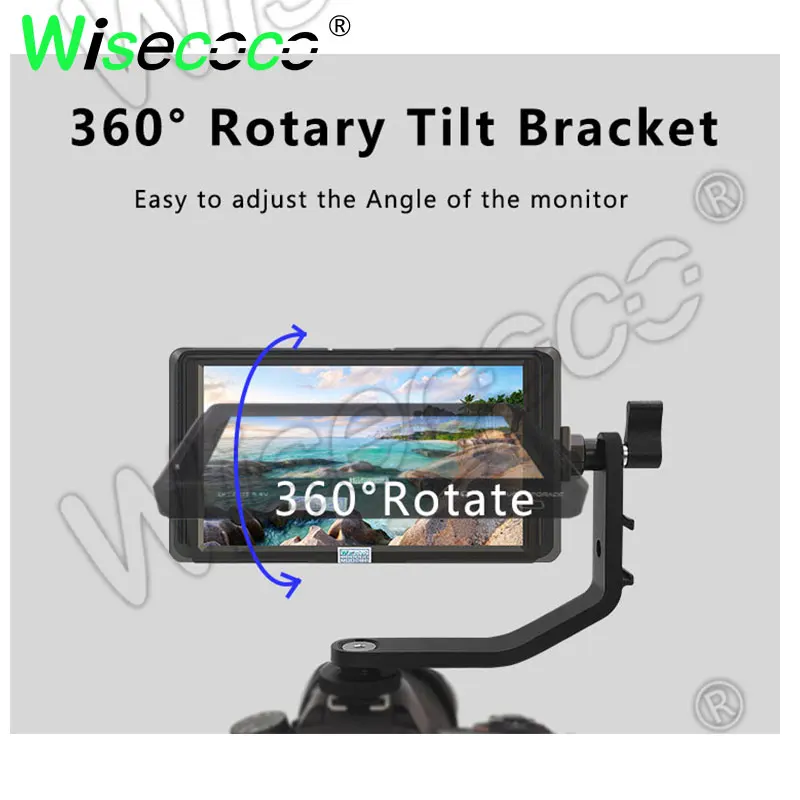 

5.0 inch camera monitor FHD 1080*1020 IPS 360 degree rotation HDMI input output real-time image