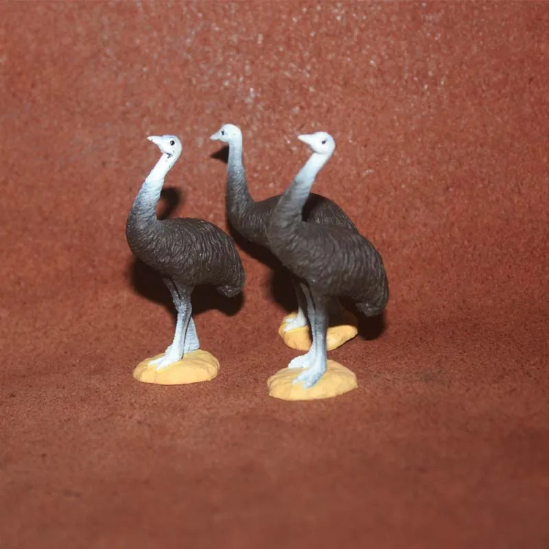 2pcs Wild Zoo Farm Ostrich Bird Animal Figure Model Figurine Toy Home Decor 