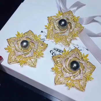 

NEW ARRIVAL Brooch Pin Mountings Findings Settings Base Parts Fittings Accessories for Akoya Edison Pearls Agate Beads Stones