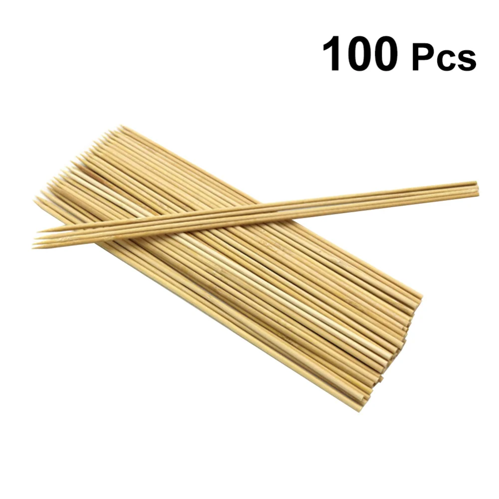 2 Packs Disposable Bamboo Sticks Meat Skewer Rod Roasting Flower Packing Rods for Barbecue Crafts 40cm | Дом и сад
