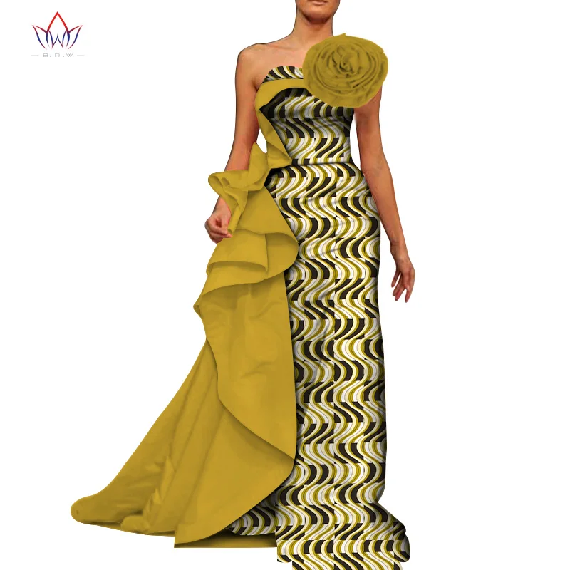 Новая женская одежда, платья в африканском стиле для женщин, сексуальные платья с принтом, платья Bazin Riche, вечерние платья в африканском стиле, длинные платья WY5849