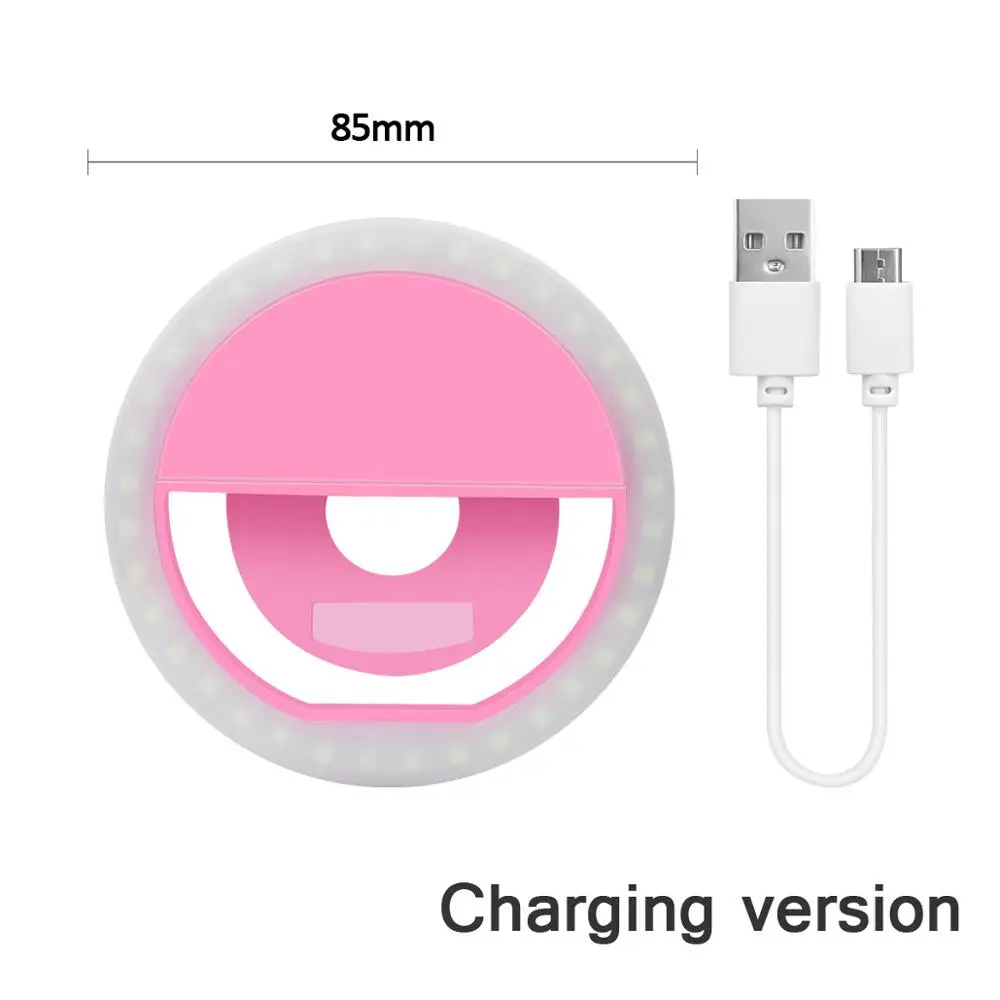 Plink USB Powered Светодиодный селфи кольцо новинка световое кольцо с зажимом для сотового телефона лампа для фотосъемки anel de luz para celular подсветка для телефона - Цвет: Plink USB Powered