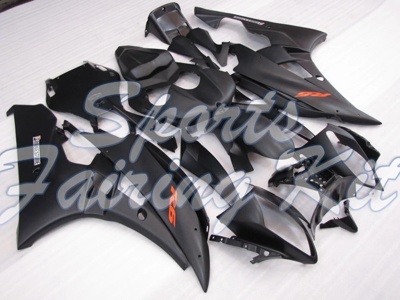 Полный комплект обтекателей для YZFR6 2006 2007 матовые черные Обтекатели YAMAHA 07