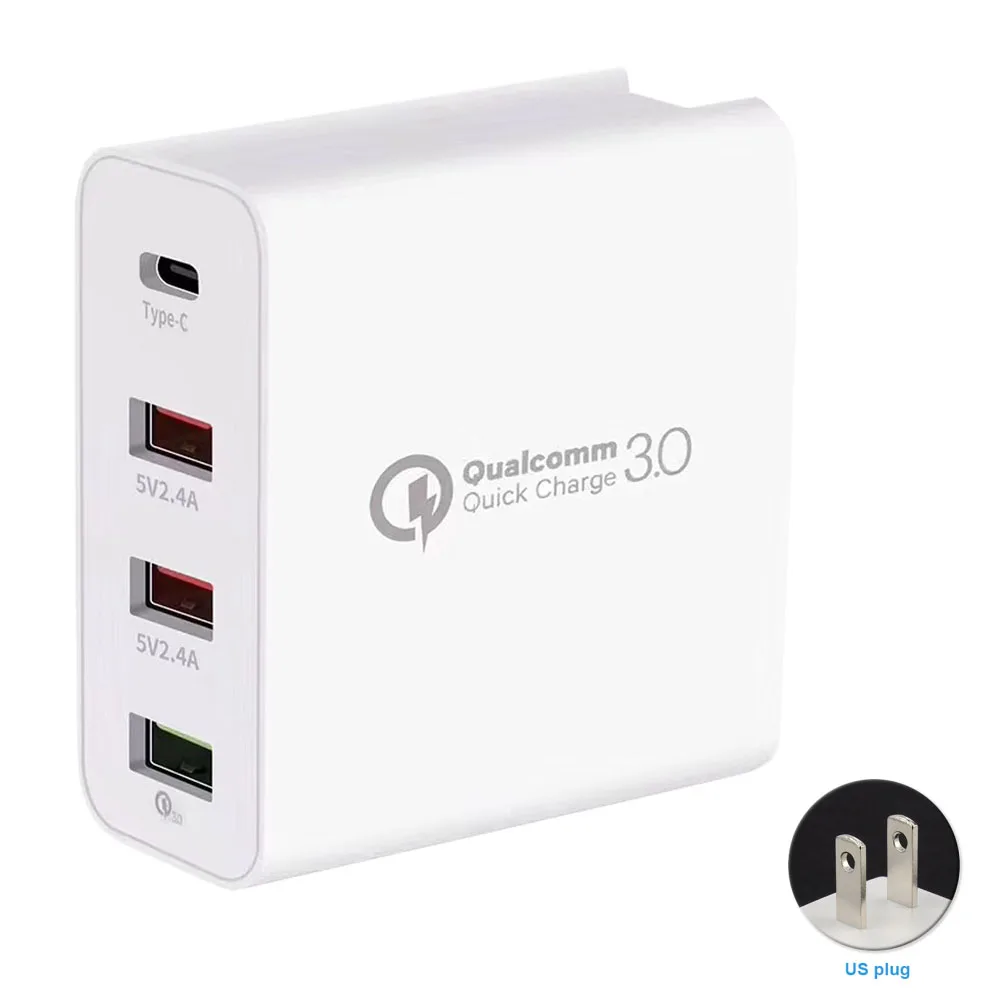 Cargador De Pared De 4 Puertos Fuente De Alimentacion Enchufe De Telefono Movil Universal Hogar 48w Pd Tipo C Adaptador Portatil De Coche Usb Tablet Viaje Rapido Cargadores De Telefono Movil Aliexpress