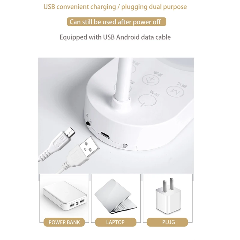 Промо-акция! Инновационный двойной светильник с Usb зарядкой, 5 стопов, Холодный/теплый светильник, настольная лампа, Настольный светильник, светодиодные настольные лампы Flexo Fle