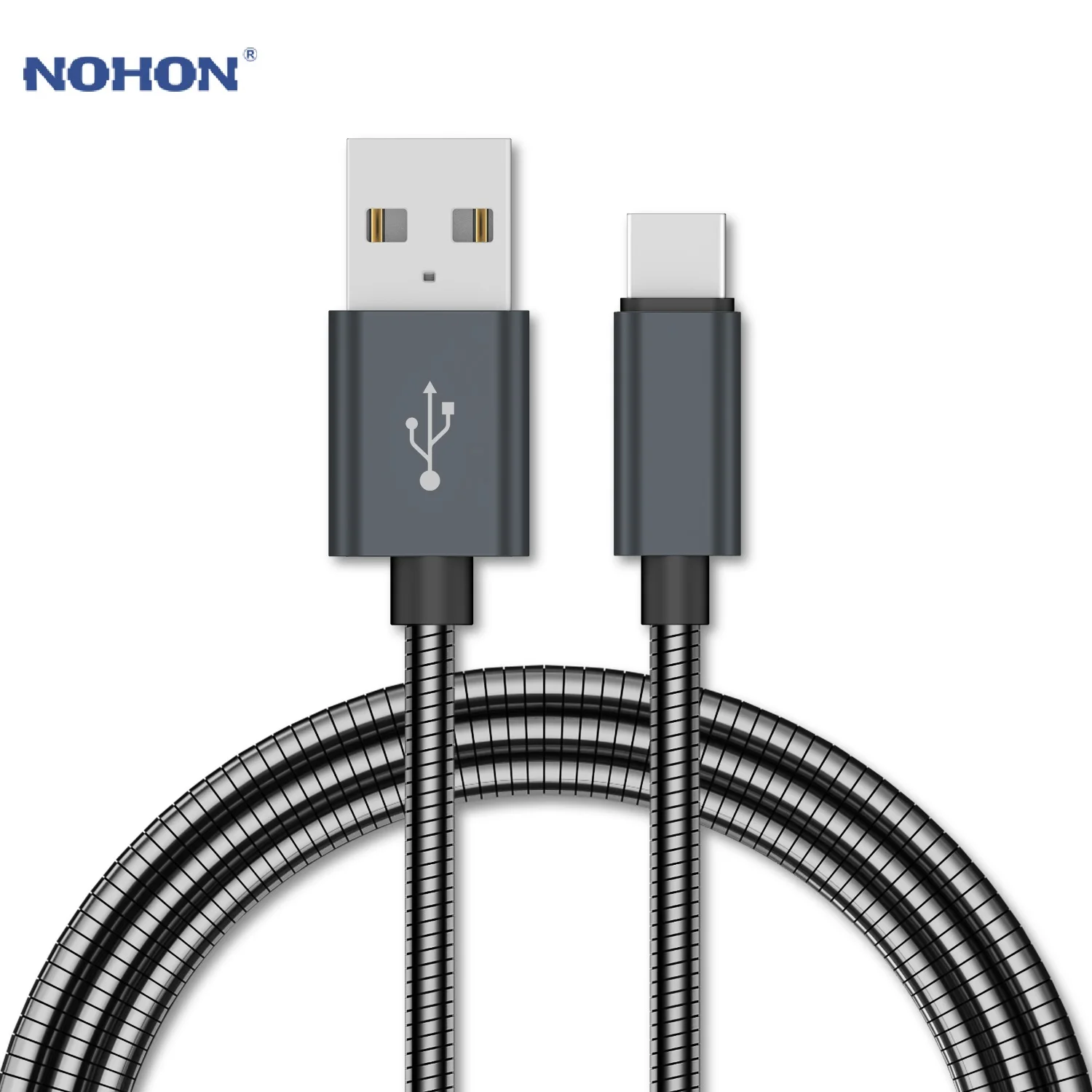 NOHON USB кабель для iPhone Lightning Кабель для iPhone 11 Pro Max XS Max Micro usb type C кабель для передачи данных для samsung Xiaomi LG huawei - Цвет: Grey