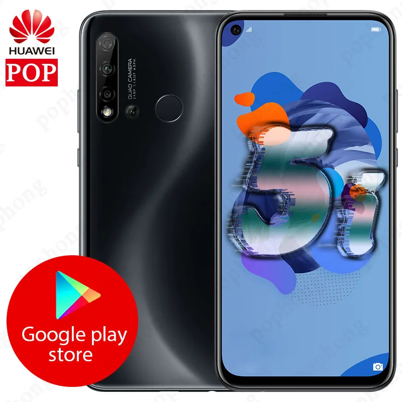 Мобильный телефон HuaWei Nova 5i 6 ГБ 128 ГБ, Восьмиядерный процессор Kirin 710, 6,4 дюймов, Android 9,0, 2310x1080, Google play