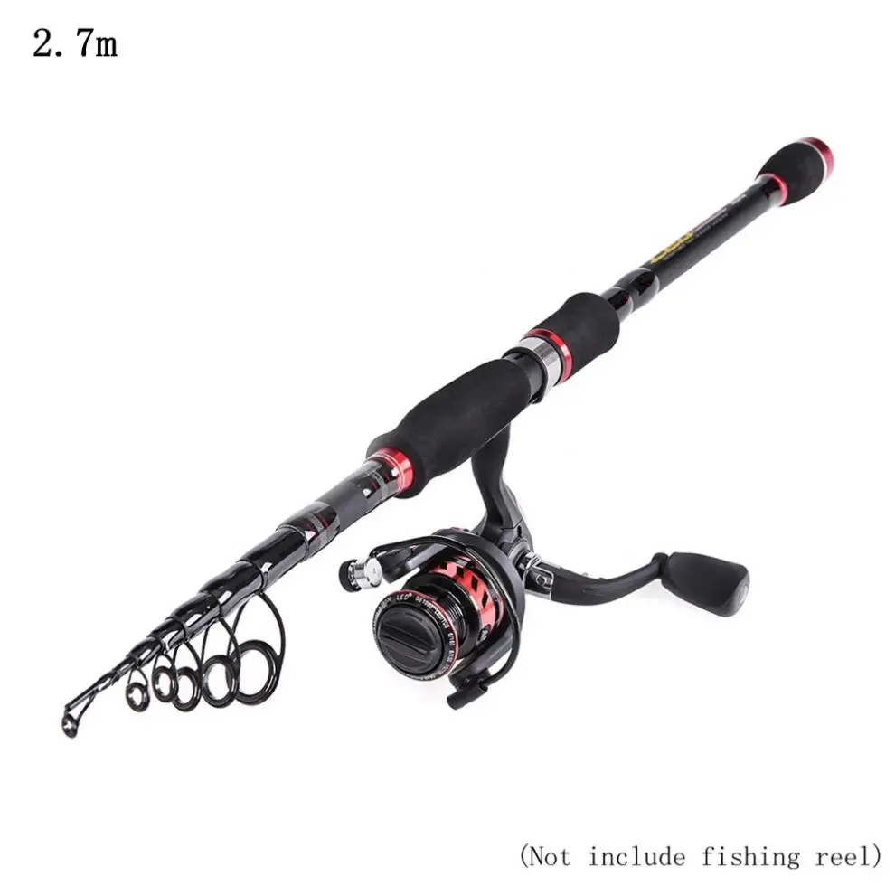 Lure Fishing Spinning Rod 2.7m 40T Carbon Matt Black H Hardness 6 Section Telescopic Ultra Light Travel Pole | Спорт и развлечения