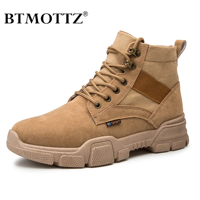 

Suede Leather Men Boots Vintage Western Ankle Boots Men Waterproof Winter Work Boots Casual Shoes Cowboy Botas Plus Size BTMOTTZ
