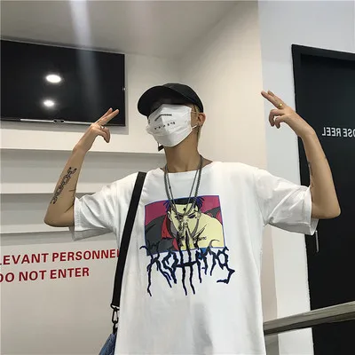 Harajuku Мужская футболка Женская Наруто Саске боль крутая унисекс короткий рукав Футболка уличная японская аниме забавные футболки с принтом - Цвет: Bai4
