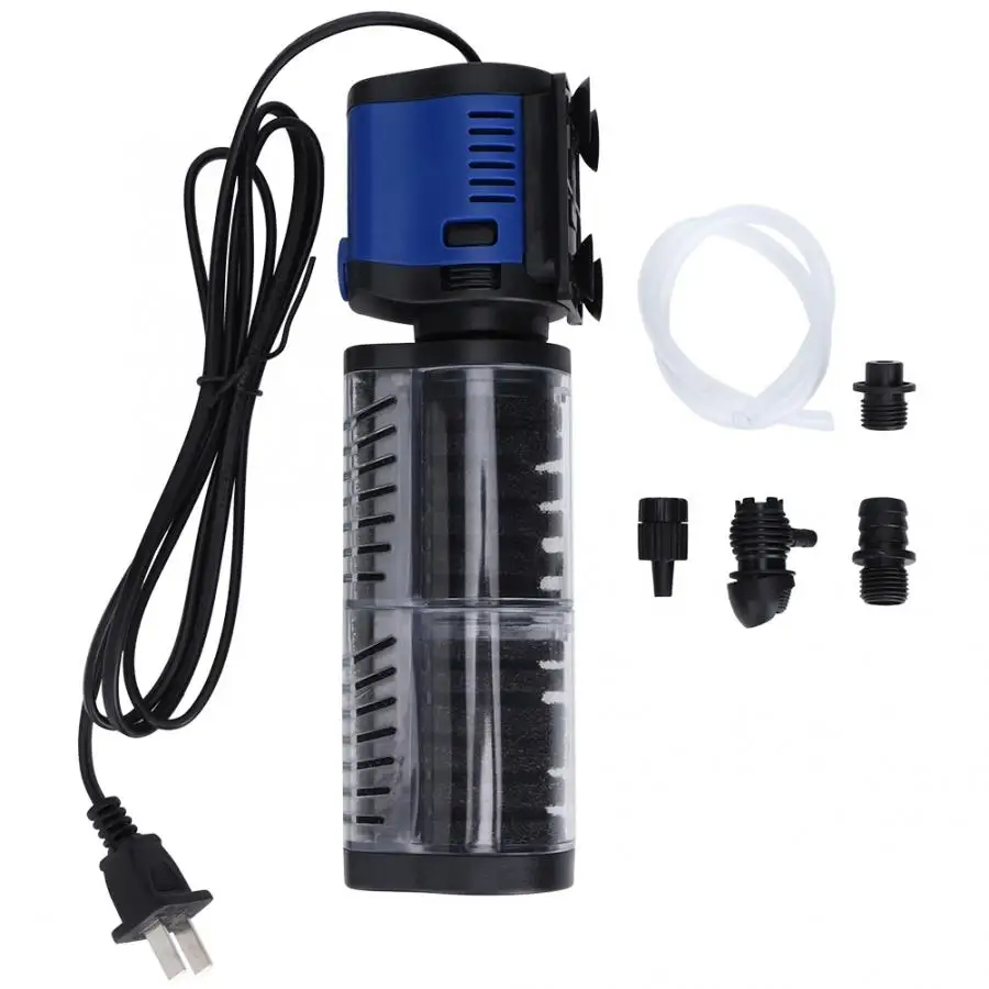 Aquarium Fish Tank Power Filter Submersible Pump Mute Aeration Pumps CN 220-240V Water Pump External Aquatic Pump Pets Products - Цвет: Синий