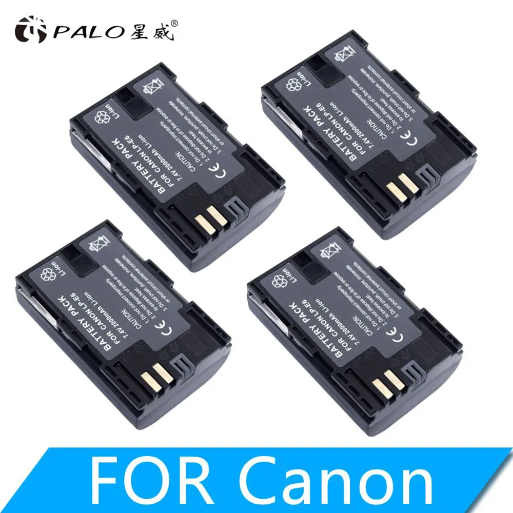 4PCS 1 шт. LP-E6 LP E6 LPE6 Камера Батарея для Canon 5D Mark II III 7D 60D EOS 6D, аксессуары - Цвет: 4PCS