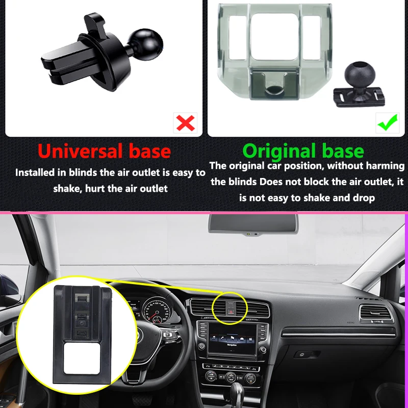 Auto Handy Halter für Volkswagen VW Golf 7 MK7 5G 2013 2014 2015 2016 2017  2018 2019 GPS telefon Zubehör für iPhone