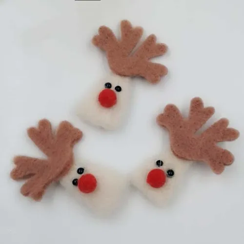 reindeer 2 шт. шерсть фетр милые животные Лось поделки для детей головной убор ручной работы подарки Рождество кулон вечерние украшения Швейные аксессуары - Цвет: reindeer