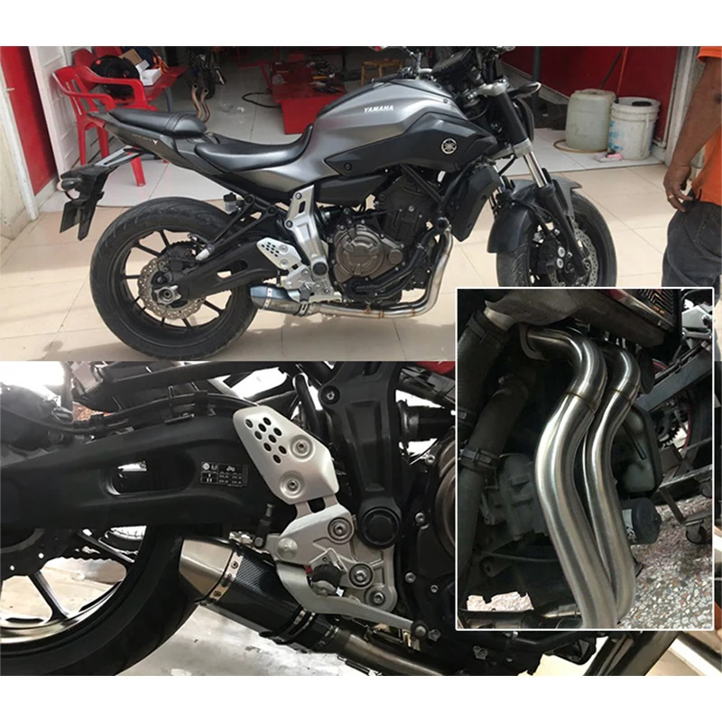 MT07 мотоцикл выхлопной трубы изменение для YAMAHA MT 07 FZ07 FZ передняя часть изгиб Mt07