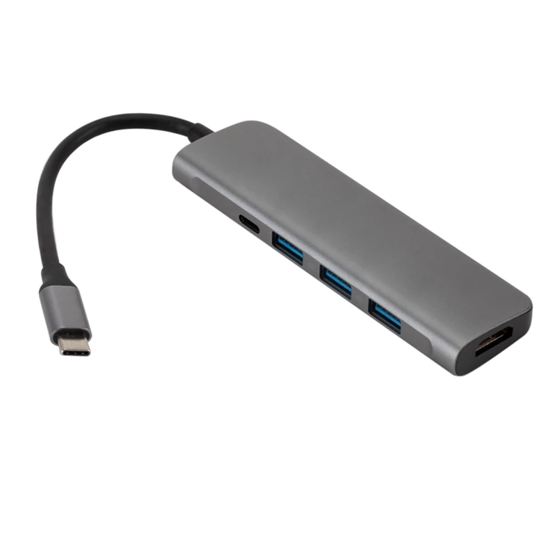 Тип-c к USB 3,0+ HDMI 4K+ PD источник питания пять-в-одном HD концентратор адаптер карта HDMI конвертер тип-c док-станция для MacBook samsung