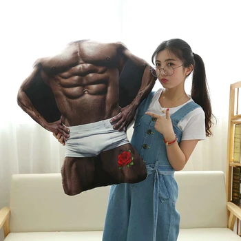 

3D Boyfriend Pillow Strong Muscle Male Feeling Pillow for Girlfriend Birthday Valentine's Day Christmas Funny Gift Sexy Bedding