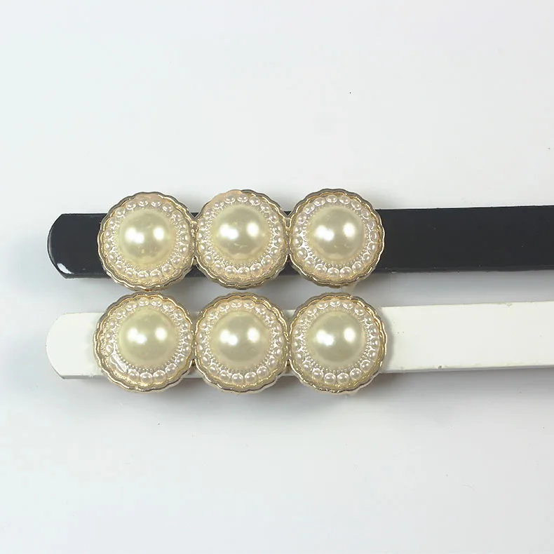 Vintage PU Wide Belt For Women Fashion Women Three Pearls Buckle Belt Dress Accessories Pearl Water Drill Belt Buckle