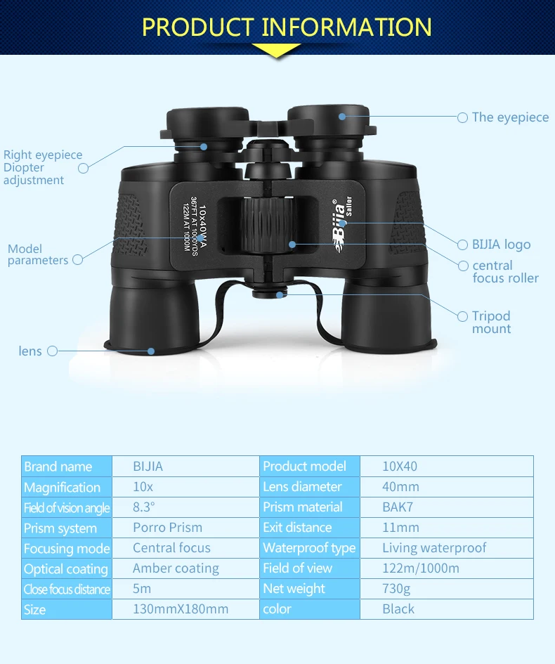 10X40 Wide Angle Hunting Telescope Luneta Binoculo Tools Professional Binoculars High Definition Living Waterproof Longo Alcance