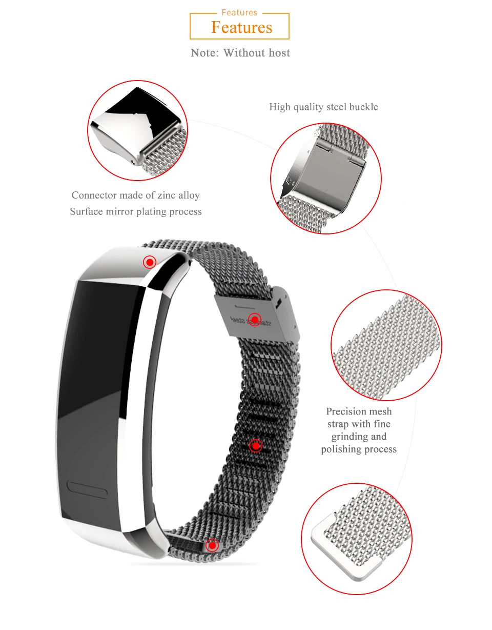 Металлический B19 B29 ремешок для huawei Band 2 Pro спортивный браслет умные аксессуары браслеты для huawei Band 2 ремешок умные часы