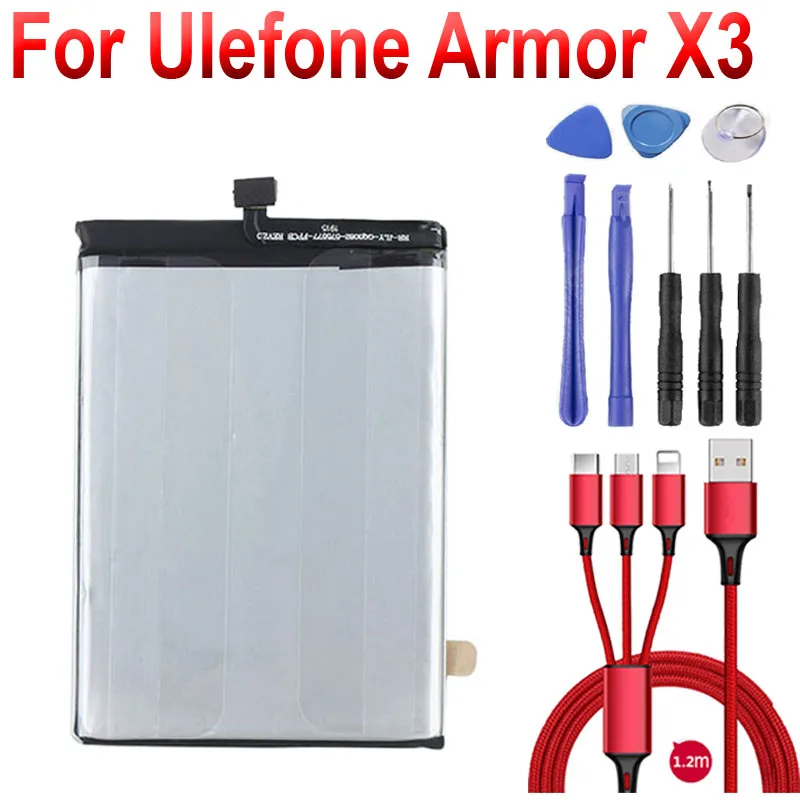 5000mAh for Ulefone Armor x3 battery +USB cable+toolkit | Запчасти для телефонов