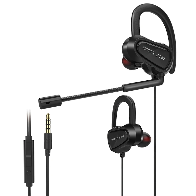 Черный V6B Игровые наушники-вкладыши, тяжелый бас, Mircophone для телефона, компьютера, гарнитура с микрофоном для xbox PS4 Iphone8 invisible phone earphones with microphone yfeiybrb audifonos para celula - Цвет: Черный