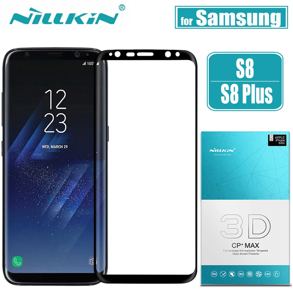 for Samsung Galaxy S8 Plus Glass Screen Protector Nillkin 3D Full Cover Glue Safety Protective Tempered Glass for Samsung S8+