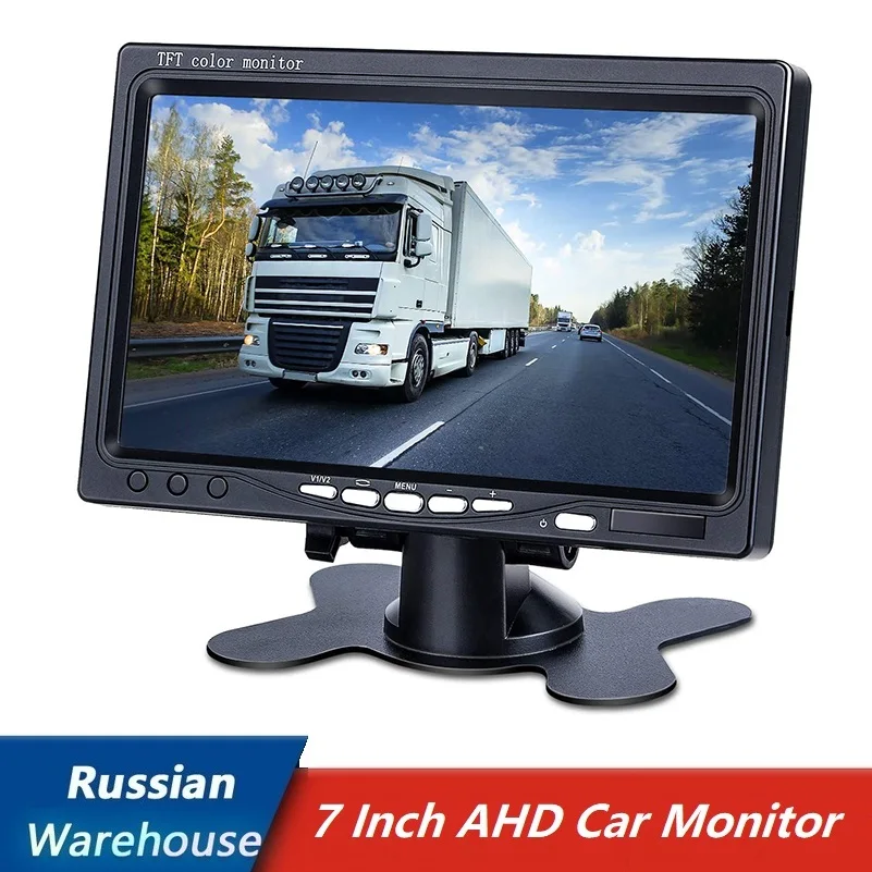 Обновленный AHD автомобильный монитор 2020 7 дюймов HD 1024x600 IPS экран с 2 каналами и