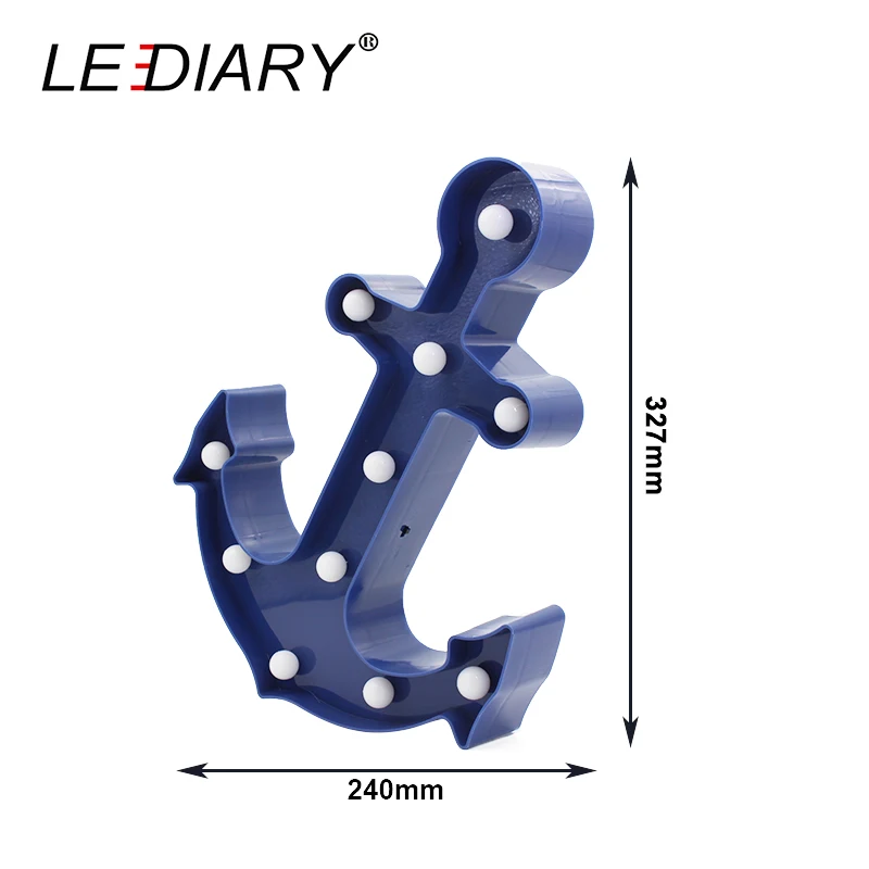 Светодиодный Ночной светильник в форме якоря, темно-синий, пиратский, моряк, светодиодный светильник, знак шатра для комнаты, декоративный выключатель, реквизит для косплея