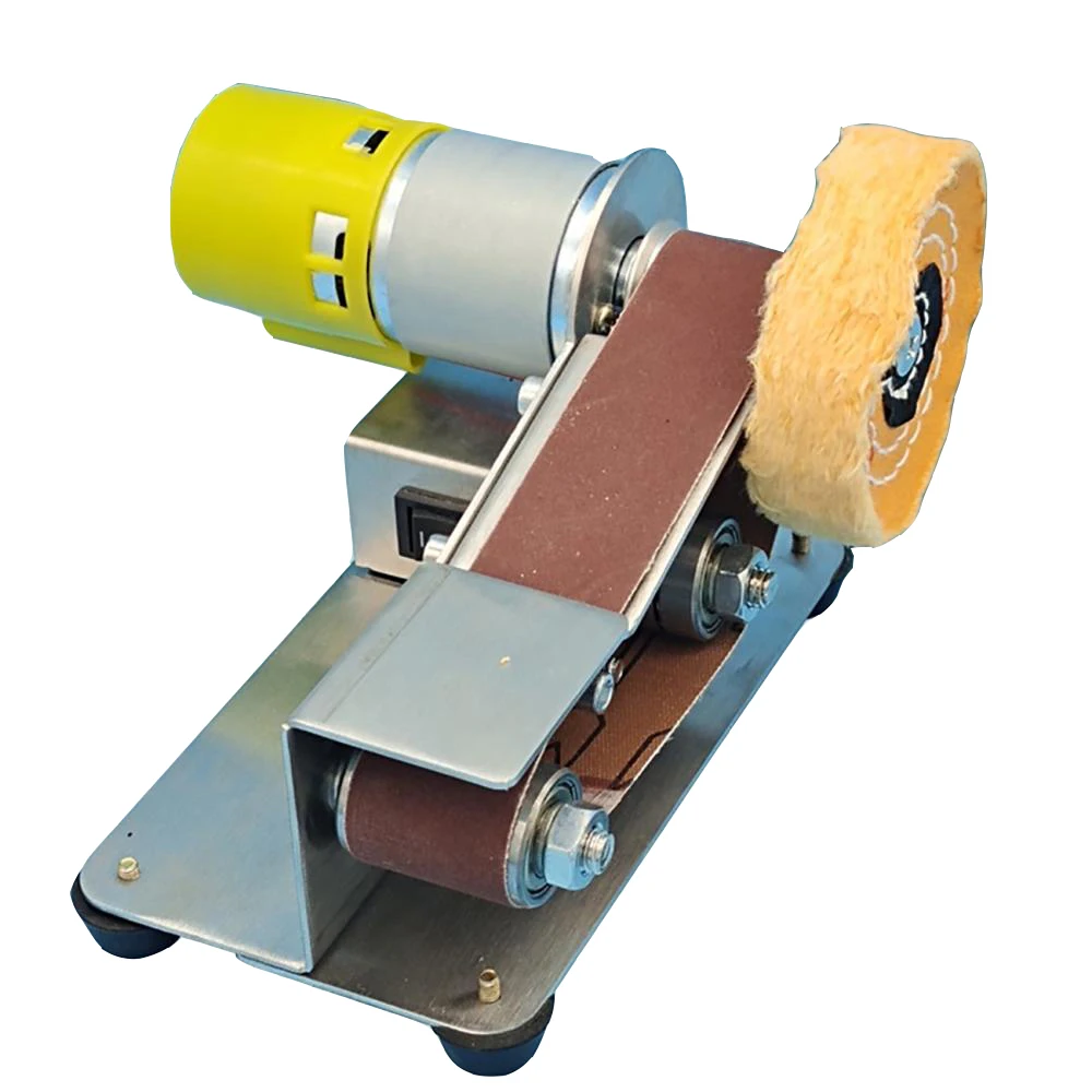 Mini Electric Belt Sander DIY Polishing Grinding Machine Cutter Edges Sharpener Multifunctional Grinder 10PCS Abrasive | Инструменты