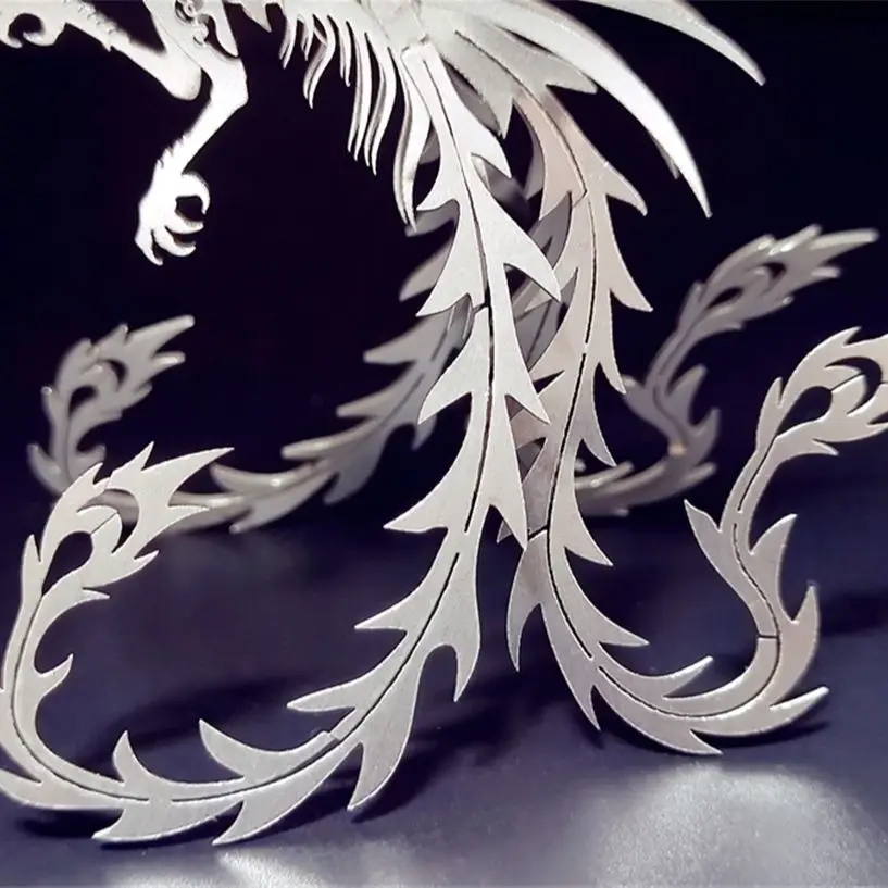 Microworld 3D Metal Animal Puzzle Bath Fire Phoenix Model Steel Warcraft DIY Assembled Jigsaw Detachable Toy Gift For Adult Teen 5