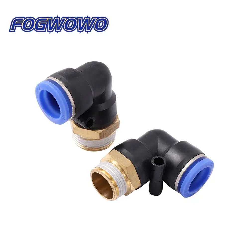 

5 Pcs Garden Irrigation Quick Connector 14mm 16mm OD Hose Pipe 1/4" 3/8" 1/2" 3/4" Male Thread L Shape Garden Water Pipe Joint