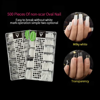 

White Clear French False Acrylic Nail Tips White Practice Display Out Top Color Beauty French Fake Nail Tips 500Pcs TSLM1