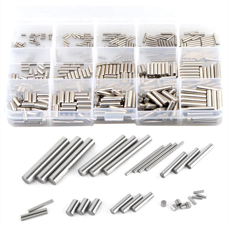 450pcs M2 M3 M4 Stainless Steel Cylindrical Pin Set Home Furniture Component Box 