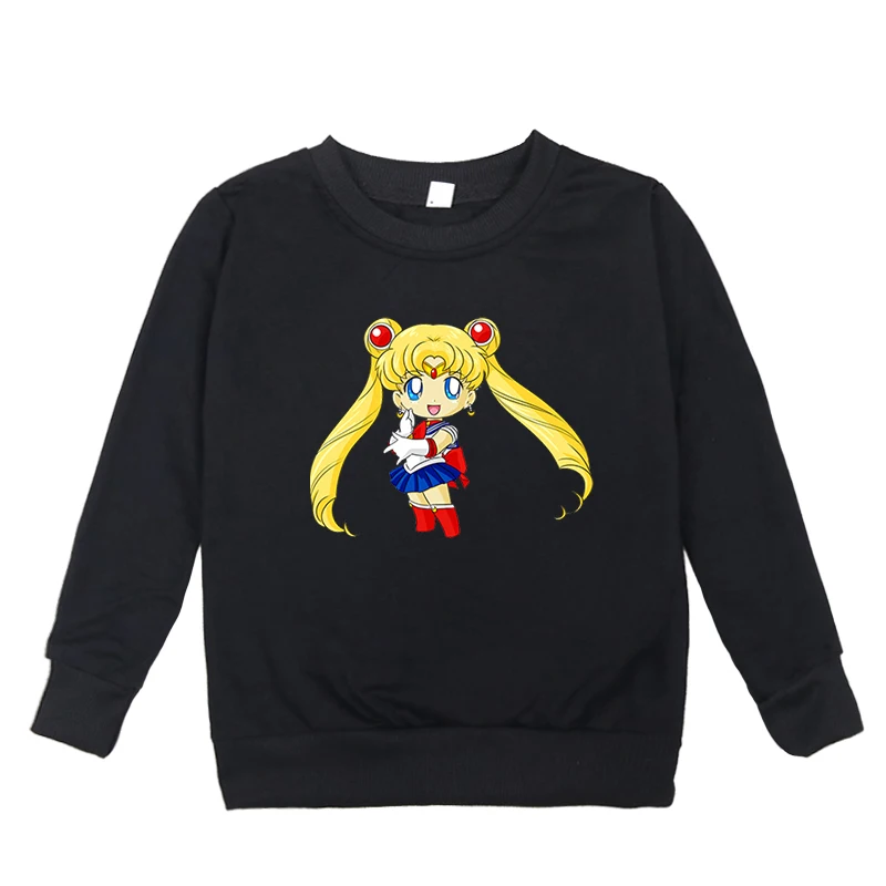 

Spring Autumn Girl Hoodies Sailor Moon Print Roupas Infantis Menina Sweatshirt Baby Boys Long Sleeve Blouse Kids Sweatshirts