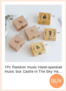 1 шт. случайная музыка ручной работы музыкальная шкатулка Castle In The Sky ручной коленчатый деревянная музыкальная шкатулка Рождество День