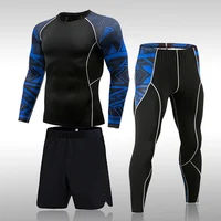 Combinaison de sport à Compression pour hommes, séchage rapide, transpiration, Fitness, entraînement, Kit MMA, Rashguard, vêtements de sport pour hommes, Jogging, course à pied 4