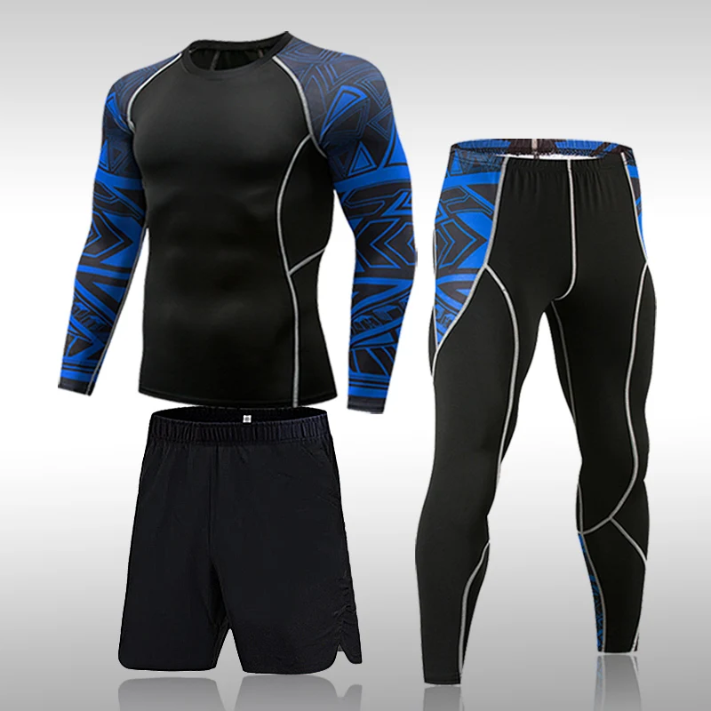 Man Compression Sports Suit Quick Drying Perspiration Fitness Training MMA Kit Rashguard Male Sportswear Jogging Running Clothes 4