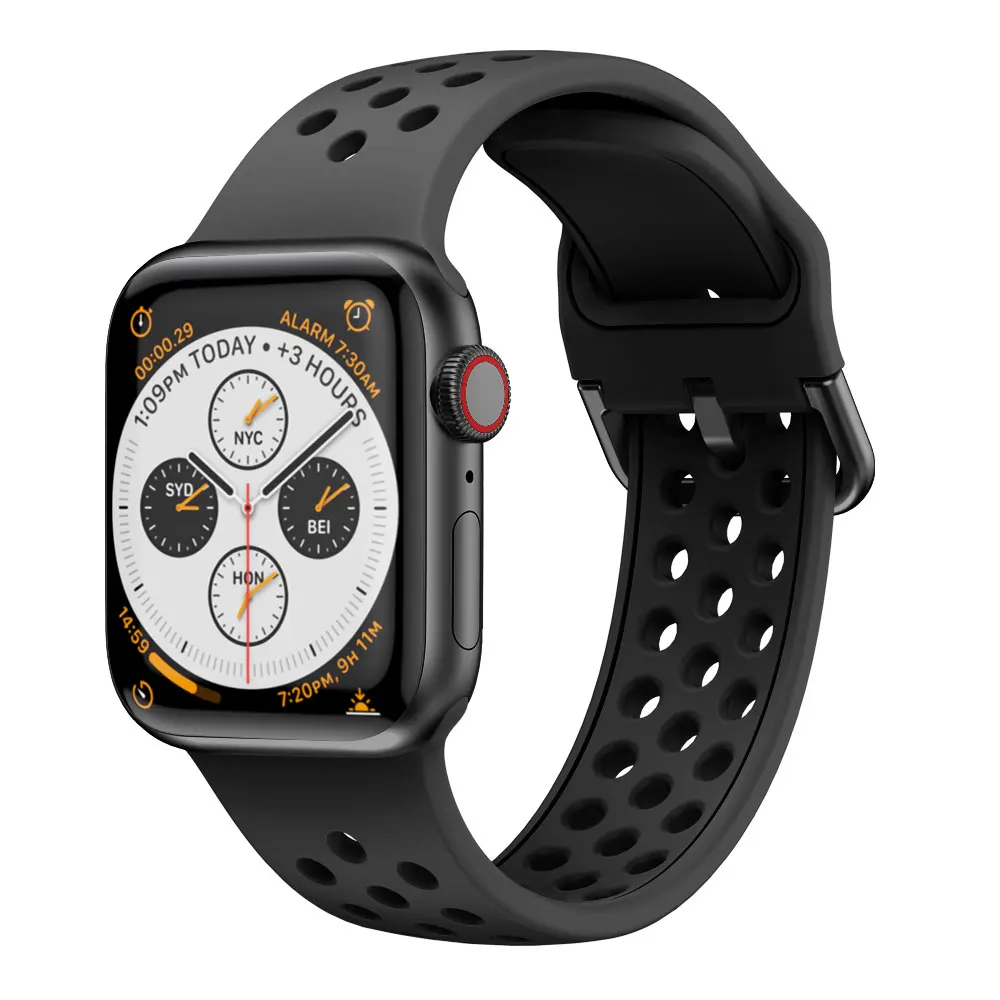 

Yayuu Compatible Band for Apple Watch Series 4/3/2/1 Breathable Silicone Sport WristStrap for Apple Watch Band 38/40mm 42/44mm