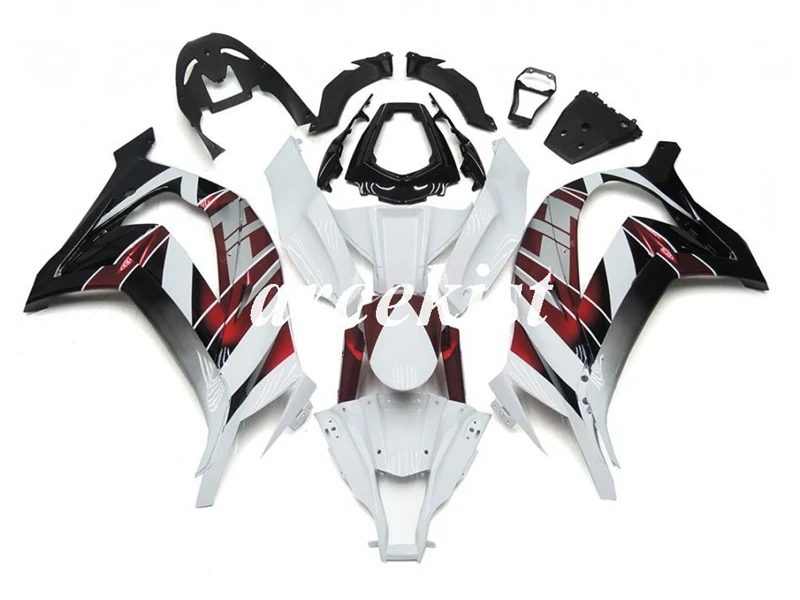 White red ABS полный набор обтекатели комплект подходит для kawasaki Ninja ZX-10R ZX10R 2011 2012 2013, 11, 12, 13, 14, 15 лет, цвета: зеленый, черный 87 - Цвет: White red