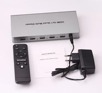 

4X1 HDMI Multi-viewer HDMI Quad Screen Segmentation Picture Splitter Real Time Multiviewer Seamless Switch Switcher PC to HDTV